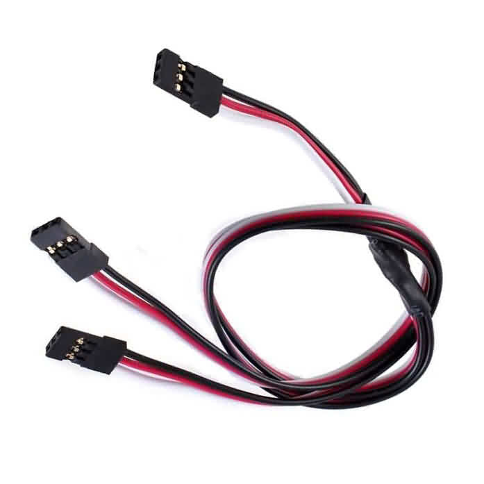 Firgelli Robots Y-split Flat Parallel Cable: Female Futaba - 2 Female Futaba / 60 strands