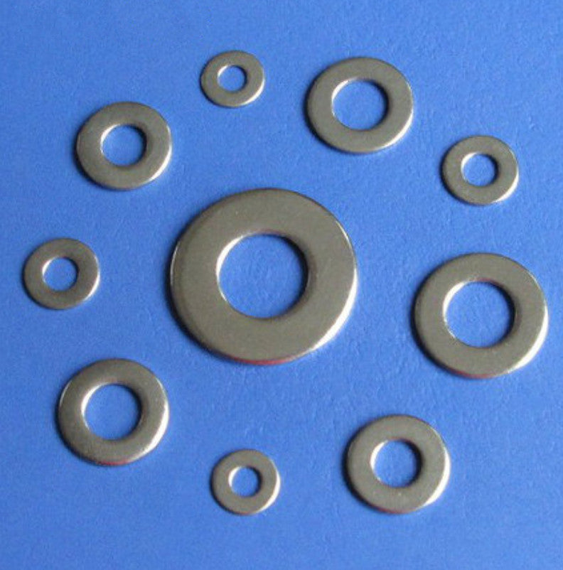 Firgelli Robots High Tensile Flat Metal Screw Washer M2 ~ M6 - Stainless Steel