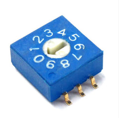 3:3 Through-hole Rotary / SMD DIP Switch - 10 Position Flat Type