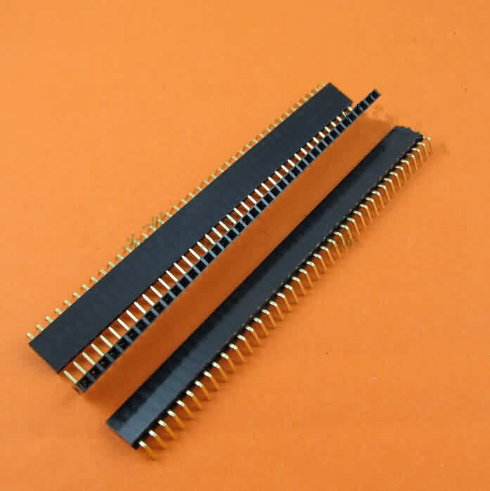 Firgelli Robots 2.54mm Female Header Strip - Single Row/Right Angle/Pin: 2~40
