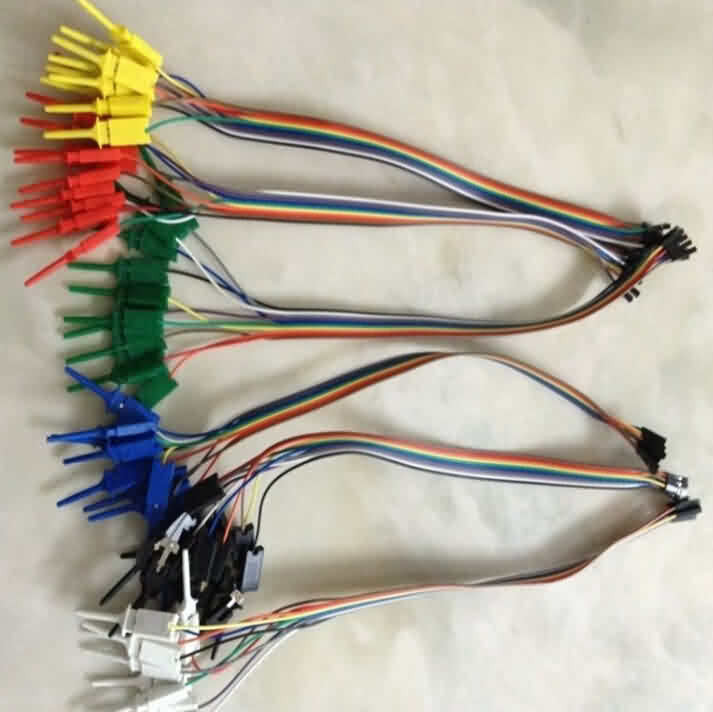 Firgelli Robots Logic Analyzer Clip Test Leads Kit - 6 Colors / L: 28cm