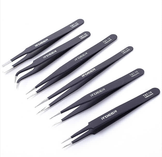 Firgelli Robots 6-in-1 High Precision Stainless Tweezers Set