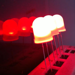 Diffused Red - Red LEDs - Flanged Semi Oval Top 3/5/8mm