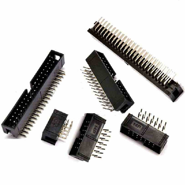 Male IDC Shrouded Header - Pitch: 2.54mm/Pin Count: 2*3~50/Right Angle ...
