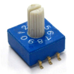 3:3 Through-hole Rotary / SMD DIP Switch - 10 Position Shaft Type
